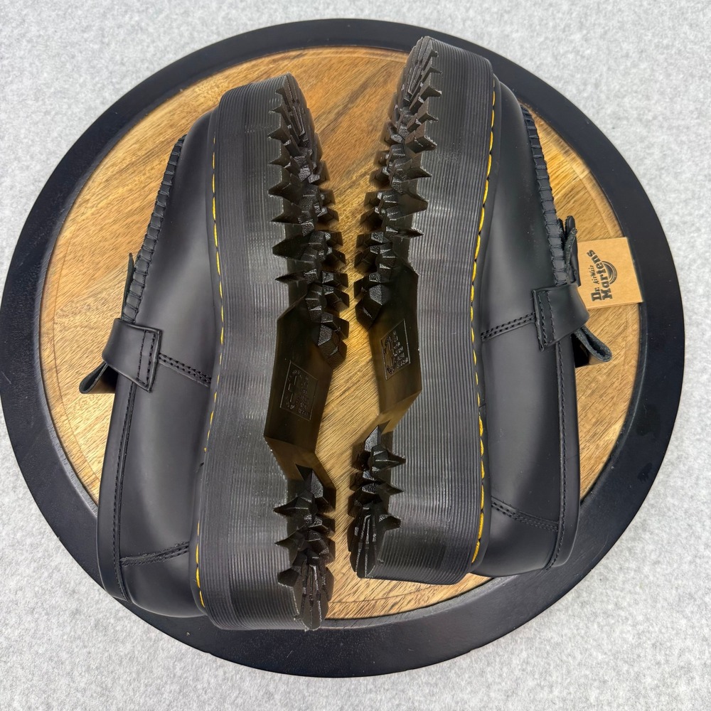 Dr. Martens Adrian Quad Tassel Loafers Black Smooth Leather Platform Shoes 9 - Picture 6 of 7